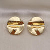 Oro Laminado Stud Earring, Gold Filled Style Chunky Design, Polished, Golden Finish, 02.156.0667