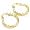 Oro Laminado Small Hoop, Gold Filled Style Polished, Tricolor, 02.170.0251.25