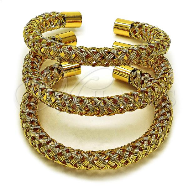 Oro Laminado Trio Bangle, Gold Filled Style Polished, Golden Finish, 07.282.0026.1