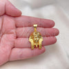 Oro Laminado Religious Pendant, Gold Filled Style Polished, Golden Finish, 05.342.0211