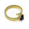 Oro Laminado Multi Stone Ring, Gold Filled Style with Sapphire Blue Cubic Zirconia, Polished, Golden Finish, 01.213.0018
