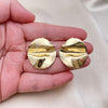 Oro Laminado Stud Earring, Gold Filled Style Chunky Design, Polished, Golden Finish, 02.156.0667