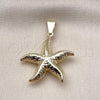 Oro Laminado Fancy Pendant, Gold Filled Style Star and Hollow Design, Polished, Golden Finish, 05.213.0179