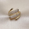Oro Laminado Multi Stone Ring, Gold Filled Style with White Cubic Zirconia, Polished, Golden Finish, 01.266.0071
