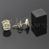 Oro Laminado Stud Earring, Gold Filled Style Smile Design, Yellow Enamel Finish, Golden Finish, 02.64.0313 *PROMO*