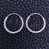 Sterling Silver Small Hoop, Diamond Cutting Finish, Silver Finish, 02.401.0026.12