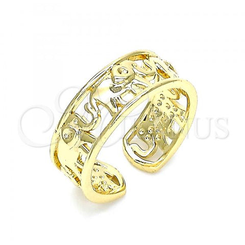 Oro Laminado Multi Stone Ring, Gold Filled Style Elephant Design, Polished, Golden Finish, 01.213.0011
