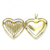 Oro Laminado Locket Pendant, Gold Filled Style Heart Design, Polished, Golden Finish, 05.117.0029