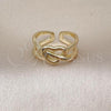 Oro Laminado Elegant Ring, Gold Filled Style Heart and Love Knot Design, Polished, Golden Finish, 01.213.0066