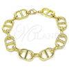 Oro Laminado Basic Bracelet, Gold Filled Style Chunky Design, Polished, Golden Finish, 04.362.0042.08