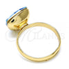 Oro Laminado Multi Stone Ring, Gold Filled Style with Aquamarine Swarovski Crystals, Polished, Golden Finish, 01.239.0005.9 (One size fits all)