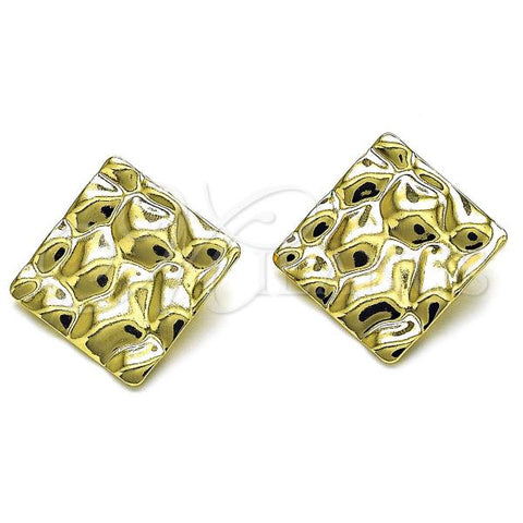 Oro Laminado Stud Earring, Gold Filled Style Chunky Design, Polished, Golden Finish, 02.385.0035