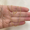 Oro Laminado Basic Necklace, Gold Filled Style Ball Design, Polished, Golden Finish, 04.58.0009.16