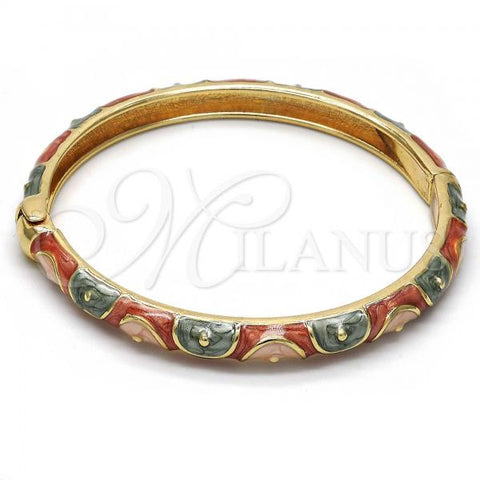 Oro Laminado Individual Bangle, Gold Filled Style Brown Enamel Finish, Golden Finish, 07.246.0003.2.05 (06 MM Thickness, Size 5 - 2.50 Diameter)