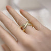 Oro Laminado Elegant Ring, Gold Filled Style Infinite Design, Polished, Golden Finish, 01.213.0063
