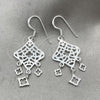 Sterling Silver Dangle Earring, Filigree Design, Polished, Silver Finish, 02.392.0002