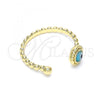 Oro Laminado Elegant Ring, Gold Filled Style Evil Eye Design, Light Blue Resin Finish, Golden Finish, 01.213.0014.2