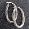 Sterling Silver Medium Hoop, Diamond Cutting Finish, Silver Finish, 02.389.0120.40