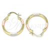 Oro Laminado Medium Hoop, Gold Filled Style Polished, Tricolor, 5.134.025.2.25