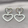 Rhodium Plated Stud Earring, Heart Design, Polished, Rhodium Finish, 02.385.0057.1