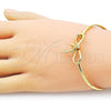 Oro Laminado Individual Bangle, Gold Filled Style Bow Design, Polished, Golden Finish, 07.341.0061.04