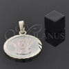 Oro Laminado Religious Pendant, Gold Filled Style Jesus Design, Diamond Cutting Finish, Tricolor, 05.163.0038.1