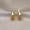 Oro Laminado Stud Earring, Gold Filled Style Chunky Design, Polished, Golden Finish, 02.163.0225