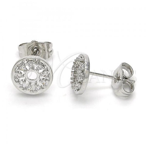 Rhodium Plated Stud Earring, with White Cubic Zirconia, Polished, Rhodium Finish, 02.310.0011.1