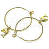 Oro Laminado Medium Hoop, Gold Filled Style Dolphin Design, Polished, Golden Finish, 02.63.2741.40