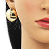 Oro Laminado Stud Earring, Gold Filled Style Chunky Design, Polished, Golden Finish, 02.385.0043