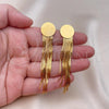 Oro Laminado Long Earring, Gold Filled Style Long Box Design, Polished, Golden Finish, 02.362.0008