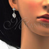 Sterling Silver Dangle Earring, with White Cubic Zirconia, Polished, Rhodium Finish, 02.175.0128