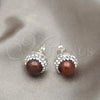 Sterling Silver Stud Earring, with Brown Pearl, Polished, Silver Finish, 02.399.0051