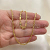 Oro Laminado Basic Necklace, Gold Filled Style Rope Design, Polished, Golden Finish, 04.64.0001.22