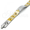 Stainless Steel Solid Bracelet, Polished, Two Tone, 03.114.0238.1.09