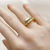 Oro Laminado Elegant Ring, Gold Filled Style Shell Design, Polished, Golden Finish, 01.341.0170