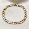 Stainless Steel Basic Bracelet, Figaro Design, Polished, Golden Finish, 03.256.0014.09