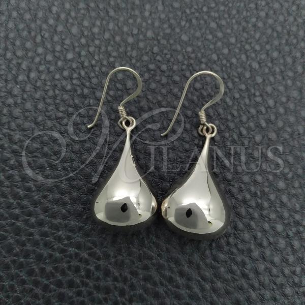 Sterling Silver Dangle Earring, Teardrop Design, Polished, Silver Finish, 02.397.0002