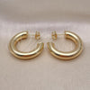 Oro Laminado Medium Hoop, Gold Filled Style Chunky Design, Polished, Golden Finish, 02.163.0312.30