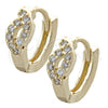 Oro Laminado Huggie Hoop, Gold Filled Style with White Cubic Zirconia, Polished, Golden Finish, 02.155.0040