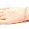 Oro Laminado Basic Bracelet, Gold Filled Style Puff Mariner Design, Polished, Golden Finish, 04.09.0185.07