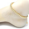 Oro Laminado Fancy Anklet, Gold Filled Style Chunky Design, Polished, Golden Finish, 03.93.0009.10