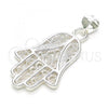 Sterling Silver Fancy Pendant, Hand of God Design, Polished,, 05.398.0014