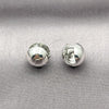 Rhodium Plated Huggie Hoop, Ball and Hollow Design, Polished, Rhodium Finish, 02.156.0675.1.12