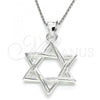 Sterling Silver Fancy Pendant, Star of David Design, Polished,, 05.398.0044