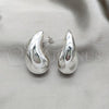 Sterling Silver Stud Earring, Teardrop Design, Polished, Silver Finish, 02.395.0046