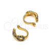Oro Laminado Earcuff Earring, Gold Filled Style Infinite Design, with Multicolor Micro Pave, Polished, Golden Finish, 02.213.0379