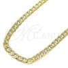 Oro Laminado Basic Necklace, Gold Filled Style Curb Design, Polished, Golden Finish, 04.213.0164.24