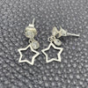 Sterling Silver Dangle Earring, Star Design, with White Cubic Zirconia, Polished, Silver Finish, 02.401.0073