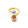 Oro Laminado Elegant Ring, Gold Filled Style Ball Design, Polished, Tricolor, 5.174.008.05 (Size 5)
